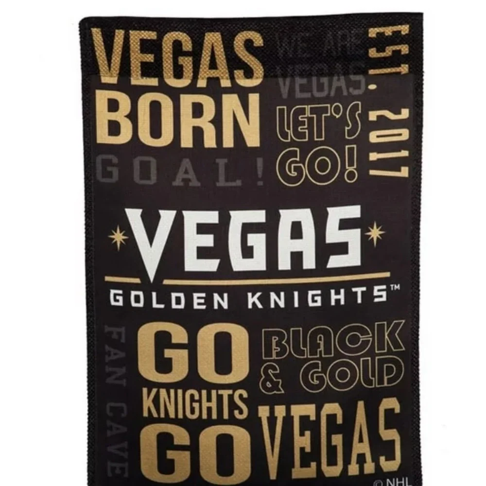 Evergreen Flag, Las Vegas Golden Knights, Fan Rules ES Gar, 18'' x 0.15'' inches